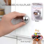 Sert Plastik Düğme Yuvarlak Top Krom Dolap Mobilya Mutfak Dolabı Çekmece Kulbu Kulpu Kulplar