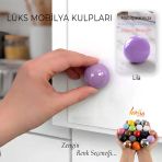 Sert Plastik Düğme Yuvarlak Top Lila Dolap Mobilya Mutfak Dolabı Çekmece Kulbu Kulpu Kulplar