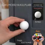 Sert Plastik Düğme Yuvarlak Top Mat Beyaz Dolap Mobilya Mutfak Dolabı Çekmece Kulbu Kulpu Kulplar