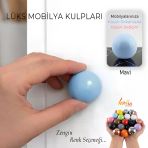 Sert Plastik Düğme Yuvarlak Top Mavi Dolap Mobilya Mutfak Dolabı Çekmece Kulbu Kulpu Kulplar