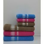 Sertay 50X85/70X140 Pamuk Bukle El/banyo Havlusu Yıldız Set-1 - 50 x 80 cm - Pembe