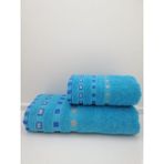Sertay Can 50X90 /85X150 %100 Pamuk Bukle El/banyo Havlusu Set-4 - 90 x 150 cm - Turkuaz
