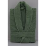 Sertay Havlu %100 Pamuk Bukle Lüks Tek Bornoz S0093 - 4XL - Yeşil