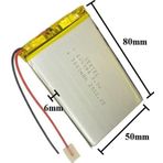 Sertec 605080 3.7V 3000 Mah Lityum Polimer Pil 1.5A (Drone Için Uygun Değildir)