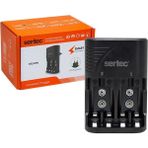 Sertec STC-C9V Universal 4'lü Pil Şarj Aleti AA-AAA-9V Uyumlu 9 V Düşük Şarj Akımı