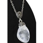 Sertifikalı 1.Kalite Zirkon Taşlı Ham Kristal Kuvars Taşı Kolye (Brezilya)