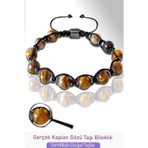 Sertifikalı AAA+ Gerçek Kaplan Gözü Taşı Bileklik - Ayarlamalı