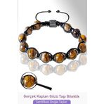 Sertifikalı AAA+ Gerçek Kaplan Gözü Taşı Bileklik - Ayarlamalı