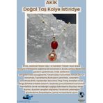 Sertifikalı Akik Doğal Taş Tasarım Kolye El Yapımı İstiridye Obje Detaylı