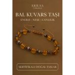 Sertifikalı Bal Kuvars ve Terahertz Taşı Bileklik – Canlılık ve Güç Veren Modern Doğal Şıklık