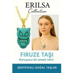 Sertifikalı Baykuş Model Firuze Taşı Kolye – Bilgelik, Koruma ve Ruhsal Şifa Taşı