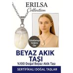 Sertifikalı Beyaz Akik Taşı Kolye – İç Huzur, Denge ve Negatif Enerji Koruma Taşı