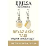 Sertifikalı Beyaz Akik Taşı Küpe – Saflık, Huzur ve Ruhsal Denge Taşı