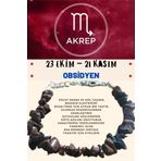 Sertifikalı Burç Taşı Akrep Burcu Obsidyen Taşı Bileklik