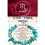 Sertifikalı Burç Taşı Akrep Burcu Turkuaz Taşı Bileklik