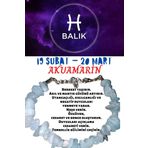 Sertifikalı Burç Taşı Balık Burcu Akuamarin Taşı Bileklik