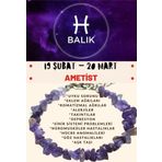 Sertifikalı Burç Taşı Balık Burcu Ametist Taşı Bileklik