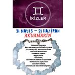 Sertifikalı Burç Taşı Ikizler Burcu Akuamarin Taşı Bileklik