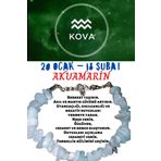 Sertifikalı Burç Taşı Kova Burcu Akuamarin Taşı Bileklik