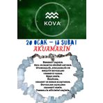 Sertifikalı Burç Taşı Kova Burcu Akuamarin Taşı Bileklik