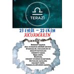Sertifikalı Burç Taşı Terazi Burcu Akuamarin Taşı Bileklik