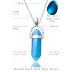 Sertifikalı Çivi Model Koyu Mavi Akik Taşı Kolye (1.Kalite)