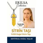 Sertifikalı Çivi Model Sitrin Taşı Kolye – Bolluk, Neşe ve Pozitif Enerji Taşı