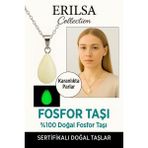 Sertifikalı Damla Model Fosfor Taşı Kolye – Karanlıkta Parlayan Doğal Enerji Taşı