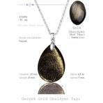 Sertifikalı Damla Model Gold Obsidyen Taşı Kolye (GÜMÜŞ APARATLI)