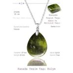 Sertifikalı Damla Model Jade Yeşim Taşı Kolye - Kanada (GÜMÜŞ APARATLI)