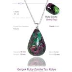 Sertifikalı Damla Model Ruby Zoisite Taşı Kolye - Anyolit Taşı