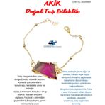Sertifikalı Doğal Işlenmemiş Akik Taşı Bileklik Tasarım Sevgiliye Anneye Hediye Sürpriz