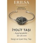 Sertifikalı Doğal İyolit Taşı Gümüş Kaplama Ayarlanabilir Bileklik – Sezgi Ve İçsel Güç