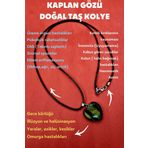 Sertifikalı Doğal Kaplan Gözü Taşı Kalp Kolye Zincir Dahil
