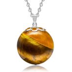 Sertifikalı Doğal Kaplan Gözü Taşı Kolye (10 Mm)