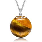 Sertifikalı Doğal Kaplan Gözü Taşı Kolye (10 Mm)