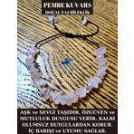 Sertifikalı Doğal Kırık Taş Pembe Kuvars Taşı Bileklik Asansörlü Kilit Sistemi