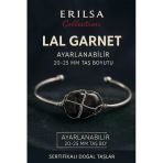 Sertifikalı Doğal Lal Garnet Taşı Gümüş Kaplama Ayarlanabilir Bileklik – Tutku Ve Enerji