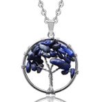 Sertifikalı Doğal Lapis Lazuli Taşı Hayat Ağacı Kolye