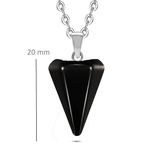 Sertifikalı Doğal Obsidyen Taşı Doğal Taş Pandül Kolye Doğal Siyah Renk 45 cm