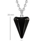 Sertifikalı Doğal Obsidyen Taşı Doğal Taş Pandül Kolye Doğal Siyah Renk 45 cm
