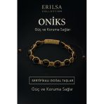 Sertifikalı Doğal Oniks Taşı Bileklik – Güç Ve Koruma Sağlayan El Yapımı Enerji Takısı
