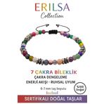 Sertifikalı Fasetli 7 Çakra Doğal Taş Bileklik (İnce Model) – Enerji Dengeleme, Uyum ve Spiritüel Arınma Taşı