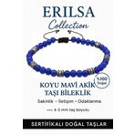 Sertifikalı Fasetli AAA+ Terahertz ve Gece Mavisi Akik Taşı Bileklik – İnce Model İçsel Huzur
