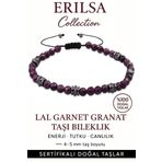 Sertifikalı Fasetli Terahertz – Lal (Garnet/Granat) Taşı Bileklik (İnce Model) – Tutku, Dayanıklılık ve Yaşam Gücü Taşı