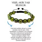 Sertifikalı Fıstık Yeşili Akik Taşı Bileklik - Makrome