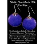 Sertifikalı Gece Mavisi Akik Taşı Doğal Taş Küpe - 1.kalite
