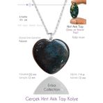 Sertifikalı Gerçek Kalp Model Hint Akik Taşı Kolye