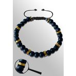 Sertifikalı Gold Hematit 6 Mm Doğal Ham Şungit ( Shungite ) Taşı Bileklik