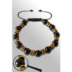 Sertifikalı Gold Hematitli 8 Mm Doğal Şungit (Shungite) Taşı Bileklik